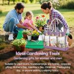 Gardening Tools Set 9-Piece Heavy-Duty Gardening Gifts for Women Mom Wife Gardening Hand Tools with Purple Floral Tote Bag and Repotting Mat, halilus Stainless Steel Garden Supplies Kit