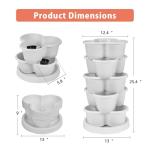 VECELO 5 Tier Vertical Garden Planter, Self Watering Stackable Planters with Wheels for Strawberries, Herbs, Flowers, Vegetables, White