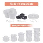 VECELO 5 Tier Vertical Garden Planter, Self Watering Stackable Planters with Wheels for Strawberries, Herbs, Flowers, Vegetables, White