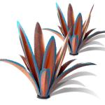 TOMBABY Enlarge Thickened Wind Resistant Metal Agave Garden Art Metal Plant Country Sculpture Statue Outdoor Decoration Agave Metal Plant Courtyard Garden Lawn Ornament Gift (1, 12 Leaves Blue)