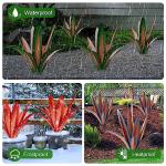TOMBABY Enlarge Thickened Wind Resistant Metal Agave Garden Art Metal Plant Country Sculpture Statue Outdoor Decoration Agave Metal Plant Courtyard Garden Lawn Ornament Gift (1, 12 Leaves Blue)