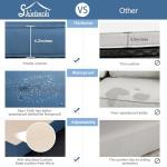 Shintenchi 5 Pieces Outdoor Patio Sectional Sofa Couch, PE Wicker Furniture Sets, Patio Conversation Sets with Washable Cushions Glass Coffee Table for Garden, Poolside, Backyard, Aegean Blue