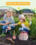 Grenebo Kids Gardening Set Toys, Quality Garden Tool Kit for Kids and Toddlers, Includes Two Shovels, Garden hat,Rake, Apron,Gloves, Watering Can, and Tool Bag (Pink)