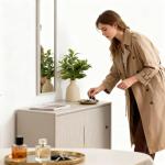 Amore Florals 16" Artificial Eucalyptus Stems Potted Plant Indoor Fake Plants - Realistic Greenery with Vase, Small Artificial Office Desk Plants in Pots for Home Decor Weddings Centerpieces