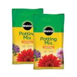 Miracle-Gro Potting Mix, For Container Plants, Flowers, Vegetables, Shrubs, Annuals, Perennials, Feeds up to 6 Months, 8 qt., 2-Pack