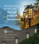 PASAMIC 24" Solar Pathway Lights Outdoor, 8 Pack Bright Garden Light with Auto On/Off, IP65 Solar Lights Outdoor Waterproof, Garden Landscape Lighting for Yard, Patio, Walkway, Driveway