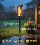 PASAMIC 24" Solar Pathway Lights Outdoor, 8 Pack Bright Garden Light with Auto On/Off, IP65 Solar Lights Outdoor Waterproof, Garden Landscape Lighting for Yard, Patio, Walkway, Driveway