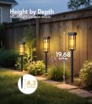 PASAMIC 24" Solar Pathway Lights Outdoor, 8 Pack Bright Garden Light with Auto On/Off, IP65 Solar Lights Outdoor Waterproof, Garden Landscape Lighting for Yard, Patio, Walkway, Driveway