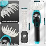 DURATECH Cordless Hedge Trimmer, 7.2V 3-in-1 Handheld Electric Grass Trimmer & Hedge Shears with 50" Wheeled Extension Pole, USB Type-C Cable and Built-in Li-ion Battery, for Garden, Yard and Lawn