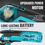 DURATECH Cordless Hedge Trimmer, 7.2V 3-in-1 Handheld Electric Grass Trimmer & Hedge Shears with 50" Wheeled Extension Pole, USB Type-C Cable and Built-in Li-ion Battery, for Garden, Yard and Lawn