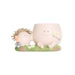 QIAOLY Cute Swing Resin Planter Pot with Drainage Cute Flower Pots for Succulents Plants Live Indoor Outdoor Planters for Houseplants Gift Large