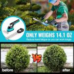 DURATECH Cordless Hedge Trimmer, 7.2V 3-in-1 Handheld Electric Grass Trimmer & Hedge Shears with 50" Wheeled Extension Pole, USB Type-C Cable and Built-in Li-ion Battery, for Garden, Yard and Lawn
