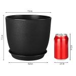 Ferlypote Plant Pots 8 Inch Set of 2, Flower Pots with Multi Mesh Drainage Holes, Planters for Indoor Outdoor Garden Plants and Flowers (Black)