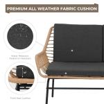 GREEN MORE 4 Piece Outdoor Patio Furniture Set, Rattan Conversation Sets, All-Weather Wicker Chairs with Cushions and Coffee Table, for Garden Balcony Courtyard Poolside