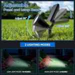 KEV 800 Lumens Solar Spot Lights Outdoor,18 LEDs Solar Flood Lights with 2 Modes &Adjustable &IPX65 Waterproof,Solar Spotlight for Driveway/Backyard/Patio Landscape/Tree/Garage(Cool White, 2 Pack)