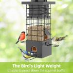 KRUOO Metal Squirrel Proof Bird Feeder for Outdoors Hanging,Wild Bird Feeders for Outside, 2.5 lb Capacity