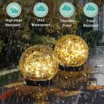 SyouHome Solar Garden Lights Outdoor Waterproof, 6 Pack LEDs Cracked Glass Ball Light, Ground Landscape Garden Decor, Solar Globe Decorative for Pathway/Patio/Lawn/Yard, 3.9"