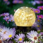 SyouHome Solar Garden Lights Outdoor Waterproof, 6 Pack LEDs Cracked Glass Ball Light, Ground Landscape Garden Decor, Solar Globe Decorative for Pathway/Patio/Lawn/Yard, 3.9"