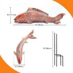 Wosuine Garden Statues Koi Fish Decor Outdoor Garden Fish Statues, Set of 2 Antique Copper Koi Art Sculptures for Patio, Backyard, Pond and Home Decor, Best Gardening Gifts for Women Mom