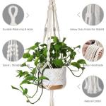 MIPON 3 Pack Macrame Plant Hanger Indoor Hanging Planter for Plants Holder with 3 Hooks,46"/41"/34" Size for Boho Home Decor,Ivory(POTS NOT Included)