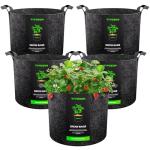 VIVOSUN 5-Pack 15 Gallon Plant Grow Bags, Heavy Duty Thickened Nonwoven Fabric Pots with Handles