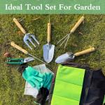 Garden Tools Set, Stainless Steel Gardening Supplies Kit, Gardening Kit, Garden Hand Tools with Fashion and Durable Storage Bag, Planting Tools, Ideal Gifts for Women & Men (10 Pieces)