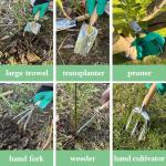 Garden Tools Set, Stainless Steel Gardening Supplies Kit, Gardening Kit, Garden Hand Tools with Fashion and Durable Storage Bag, Planting Tools, Ideal Gifts for Women & Men (10 Pieces)