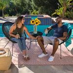 Best Choice Products 3-Piece Outdoor Acapulco All-Weather Patio Conversation Bistro Set w/Plastic Rope, Glass Top Table and 2 Chairs - Black