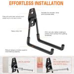 HUPBIPY Heavy Duty Garage Hooks 8 Pack, 7.7 inch U Shaped Long Hanger, Wall Mounted Storage System, Power and Garden Tool Organizer, for Hanging Ladders, Bikes, Hose, Bulk Items and More