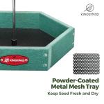 Kingsyard Heavy Duty Hanging Platform Bird Feeder Weatherproof, Recycled Plastic Tray with Metal Mesh Screen, Easy Clean Outdoor Feeder for Cardinals Bluebirds Wild Birds, Green