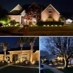 SUNVIE 12W LED Landscape Lights Low Voltage (AC/DC 12V) Waterproof Garden Pathway Lights Super Warm White (900LM) Walls Trees Flags Outdoor Spotlights with Spike Stand (8 Pack)