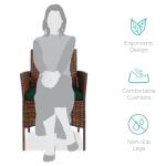 Best Choice Products 3-Piece Outdoor Wicker Conversation Bistro Set, Space Saving Patio Furniture for Garden w/Side Table - Brown/Midnight Green