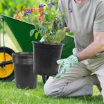 SLMKHHU 50 Pcs 2 Gallon Nursery Pots,Thickened Soft Plastic Plant Pots with Holes,Garden Flower Seedling Pot Container for Seedling,Cuttings,Transplanting (Black)