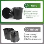 SLMKHHU 50 Pcs 2 Gallon Nursery Pots,Thickened Soft Plastic Plant Pots with Holes,Garden Flower Seedling Pot Container for Seedling,Cuttings,Transplanting (Black)