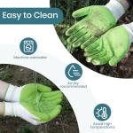 Velway 6 Pairs Gardening Gloves for Women - Breathable Rubber Coated Garden Work Gloves - Outdoor Protective Yard Gloves with Grip Gardening Gifts - Red & Green Large