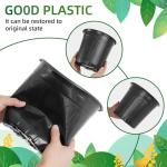 SLMKHHU 50 Pcs 2 Gallon Nursery Pots,Thickened Soft Plastic Plant Pots with Holes,Garden Flower Seedling Pot Container for Seedling,Cuttings,Transplanting (Black)