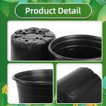 SLMKHHU 50 Pcs 2 Gallon Nursery Pots,Thickened Soft Plastic Plant Pots with Holes,Garden Flower Seedling Pot Container for Seedling,Cuttings,Transplanting (Black)