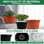 KPUVX 5 Pack 10.5 inch Plant Pots,Planter-Pots-for-Plants，Plastic Flower Pot for Indoor Outdoor Plants with Drainage Holes & Trays, Decorative Garden Containers Sets for Houseplants