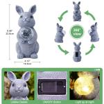 Tiejiajiang Solar Garden Outdoor Statues Bunny with Gazing Ball - Outdoor Decor Garden Rabbit Statue for Patio, Balcony, Yard, Lawn Ornament - Unique Housewarming Gifts