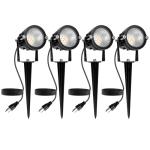 REEGOLD Outdoor Spotlight Warm White 2700K, 10W LED Spot Lights Outdoor for Yard Garden Tree, 120V Plug in Landscape Lighting with IP65 Waterproof for Halloween Christmas Decor, 4 Pack