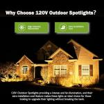 REEGOLD Outdoor Spotlight Warm White 2700K, 10W LED Spot Lights Outdoor for Yard Garden Tree, 120V Plug in Landscape Lighting with IP65 Waterproof for Halloween Christmas Decor, 4 Pack