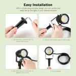 REEGOLD Outdoor Spotlight Warm White 2700K, 10W LED Spot Lights Outdoor for Yard Garden Tree, 120V Plug in Landscape Lighting with IP65 Waterproof for Halloween Christmas Decor, 4 Pack