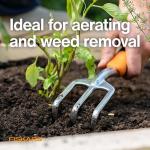 Fiskars Ergo Cultivator for Digging, Aerating Soil, and Weeding, Heavy Duty Garden Tool with Hanging Hole