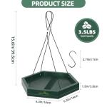 MIXXIDEA Platform Bird Feeder Tray, Hanging Bird Feeders for Outdoors, Wooden Seed Tray Mesh Seed Platform for Garden Yard Outside Decoration Attracting for Wild Birds (1pk-Green)