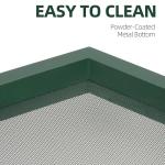 MIXXIDEA Platform Bird Feeder Tray, Hanging Bird Feeders for Outdoors, Wooden Seed Tray Mesh Seed Platform for Garden Yard Outside Decoration Attracting for Wild Birds (1pk-Green)