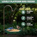MIXXIDEA Platform Bird Feeder Tray, Hanging Bird Feeders for Outdoors, Wooden Seed Tray Mesh Seed Platform for Garden Yard Outside Decoration Attracting for Wild Birds (1pk-Green)