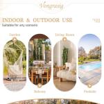 Vongrasig Outdoor Wicker Egg Chair PE Rattan Chair with Cushion, Oversized Patio Lounge Chair for Outdoor, Indoor, Balcony, Backyard, Garden, Beige