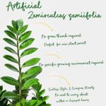 Geniff Artificial Plants Indoor ZZ Plant Fake Plant 34" Potted Plastic Plants for Home Office Desk Farmhouse Room Bathroom Decor