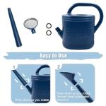 2 Gallon Watering Can, Outdoor Watering Can for Plants, Garden Water Can with Removable Long Spout and Stainless Steel Sprinkler Head, Large Water Can for Greenhouse (Dark Blue, 2 Gallon)