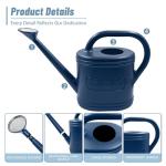 2 Gallon Watering Can, Outdoor Watering Can for Plants, Garden Water Can with Removable Long Spout and Stainless Steel Sprinkler Head, Large Water Can for Greenhouse (Dark Blue, 2 Gallon)